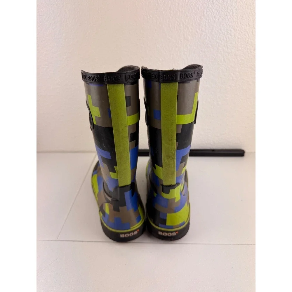 Bogs Youth Waterproof Rain Boots Size 4 EU 37 Camo Pixel‎ Digital Pattern